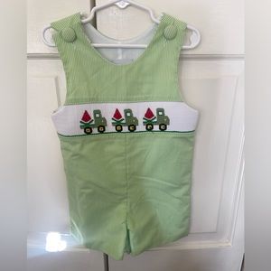 Smocked Watermelon truck John John! Size 2T